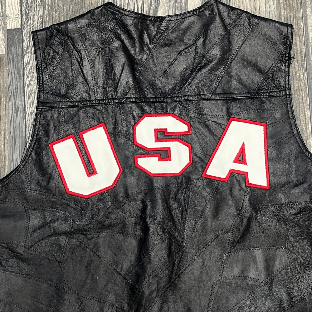 Vintage Ashburn Soft Patchwork Leather Biker Ridi… - image 4