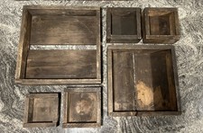 Six Piece Set of Rustic Wooden Crates