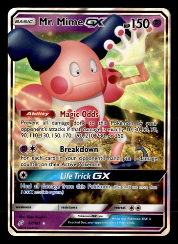Mr. Mime GX 67/181 Holo GX Rare Team Up Pokemon Near Mint