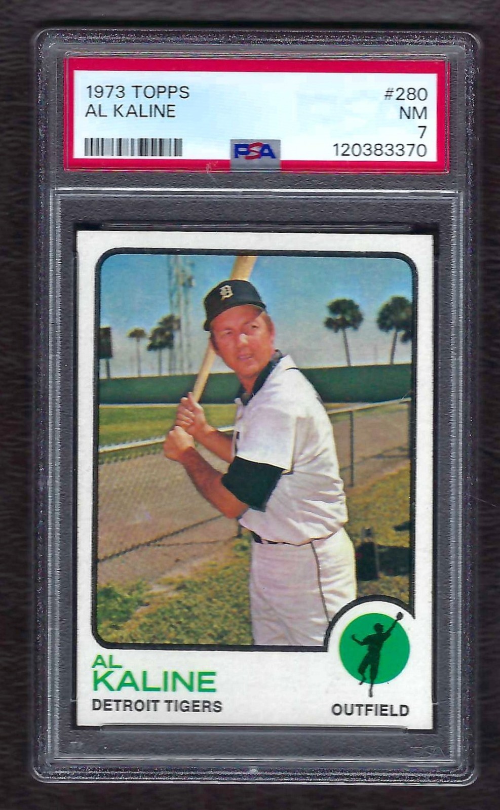 1973 Topps Baseball Card #280 Al Kaline, Detroit Tigers, HOF, PSA 7!