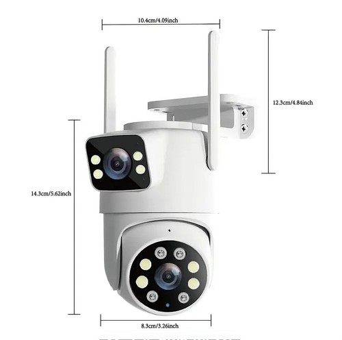 Cámara de vigilancia Dual Lens 2.4G 2K Wi-Fi IP IP65 resistente a la intemperie seguimiento automático PTZ - Imagen 13 de 13