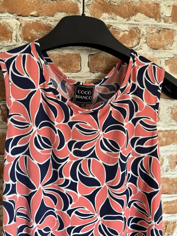 Coco Bianco Women's Sleeveless  Dress Blue /Pink Multicolored, Size M - Image 4 of 4