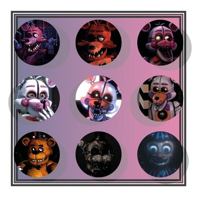 Funtime Foxy  Lolbit Freddy BB FNAF Pin Button Brosche 58mm ! Beschreibung lesen