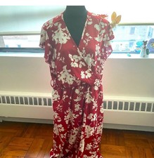 Shein Women's Curve Floral Long Maxi Dress Size 3X Short Sleeve V Neck