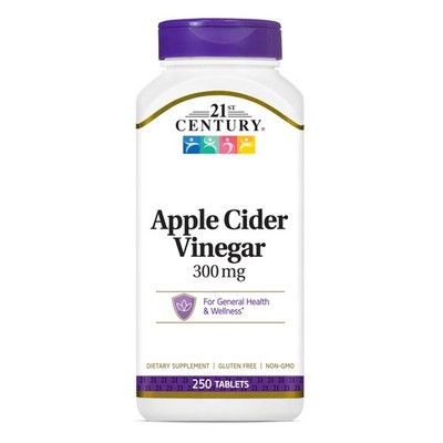 Gluten Free Apple Cider Vinegar Supplement 250 Count Metabolism Support