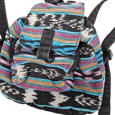 Striped Tapestry Mini Backpack Bag Travel Festival Multicolor Boho Bohemian