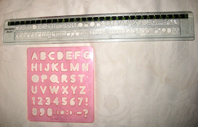 Buchstaben/Zeichen- u. Zahlen-Lineal 30 cm v. Herlitz* + zusätzlich  im Quatrat