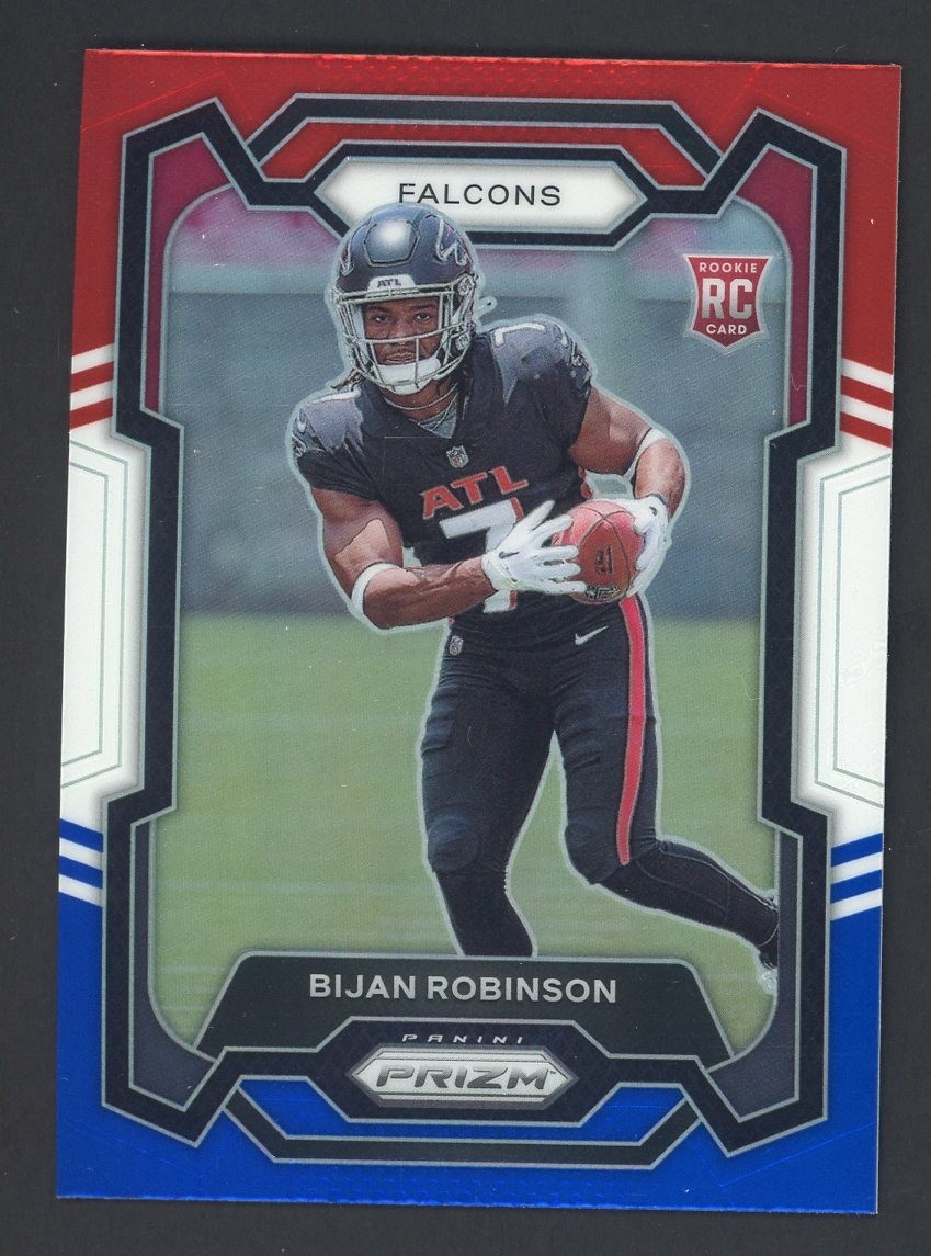 2023 Panini Red White Blue Prizm #305 Bijan Robinson Falcons RC Rookie