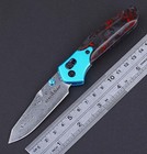 Custom Carbon Fiber Handle Damascus Steel Blade Axis Lock Pocket Folding Knife