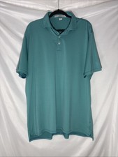 Holderness Bourne Men s XL Tailored Fit Golf Polo Shirt, Teal/Blue Stripes