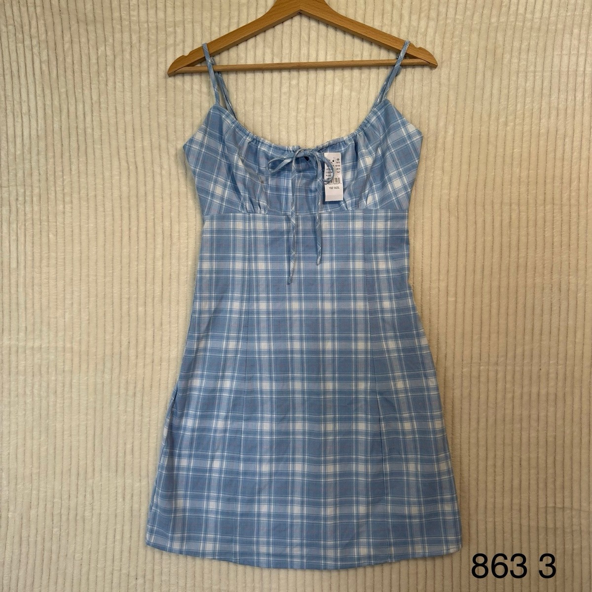 blue plaid babydoll dress Delia's Plaid Puff Sleeve Babydoll Dress
