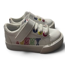TOMMY HILFIGER White Rainbow TH ARRIN LOGO 11 PS Toddler Sneaker Size 4