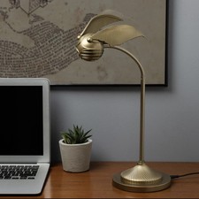 HARRY POTTER GOLDEN SNITCH DESK LAMP POSABLE FLEXIBLE 16" USB PLUG WIZARD WORLD
