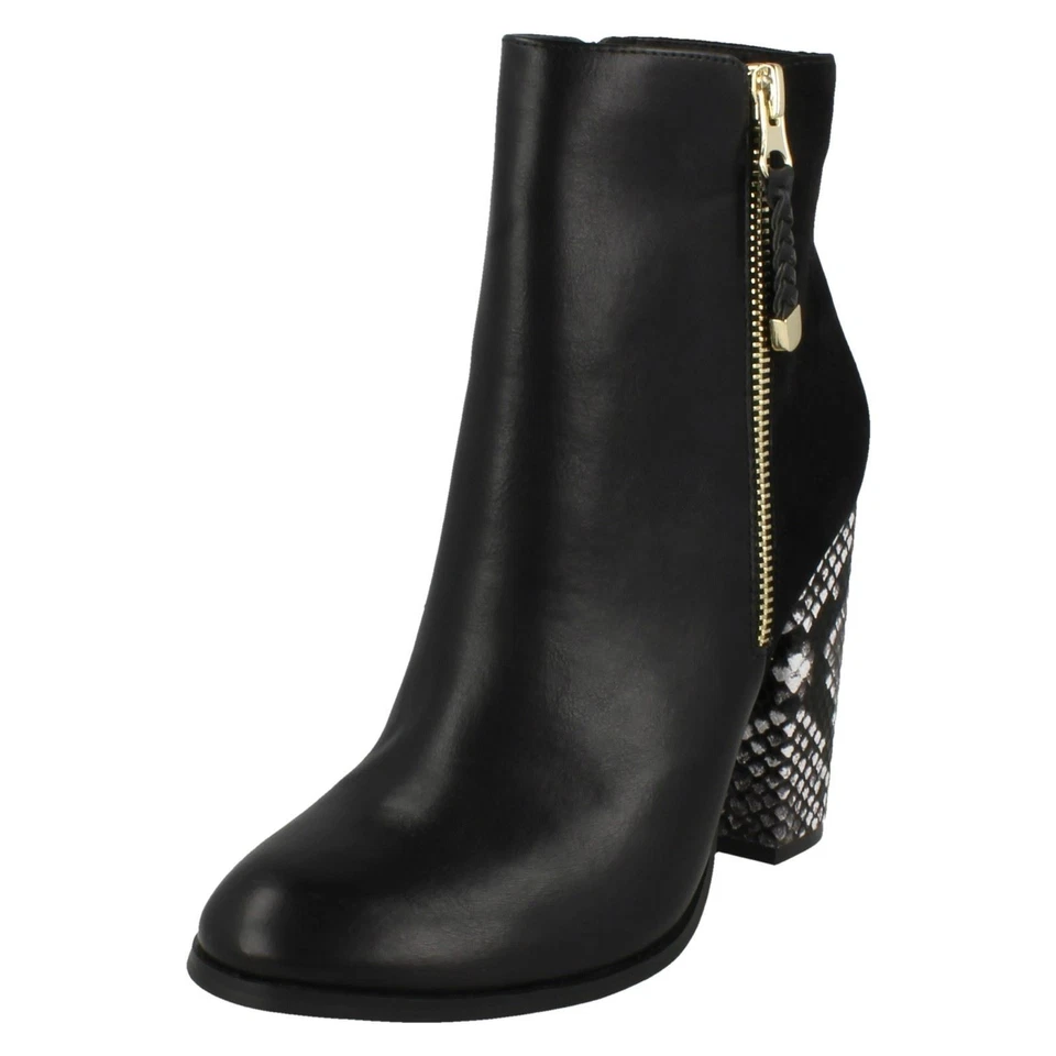 Damen Anne Michelle Hoch Schlange Absatz Stiefeletten - Bild 1 von 1
