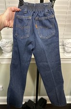 Vintage Levi  s Denim Blue Jeans 80  s Elastic Band Orange Tab Little e Kids