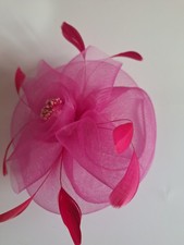 Hot Pink Fascinator for Weddings, Races, Royal Ascot Ladies Day Hat Fascinator
