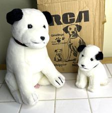 RCA Victor Nipper  Chipper Mascot Dogs Plush New w Box 1993 Dakin