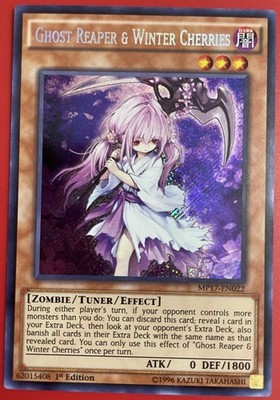 Yugioh Ghost Reaper & Winter Cherries MP17-EN022 - Super Rare 1st Edition