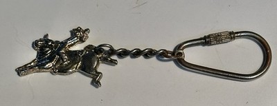 Cowboy Rodeo Bull Rider Metal Keychain (24b9)