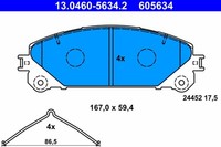 ATE Bremsbelagsatz Scheibenbremse 13.0460-5634.2 FüR Toyota RAV Lexus NX RX 5 4