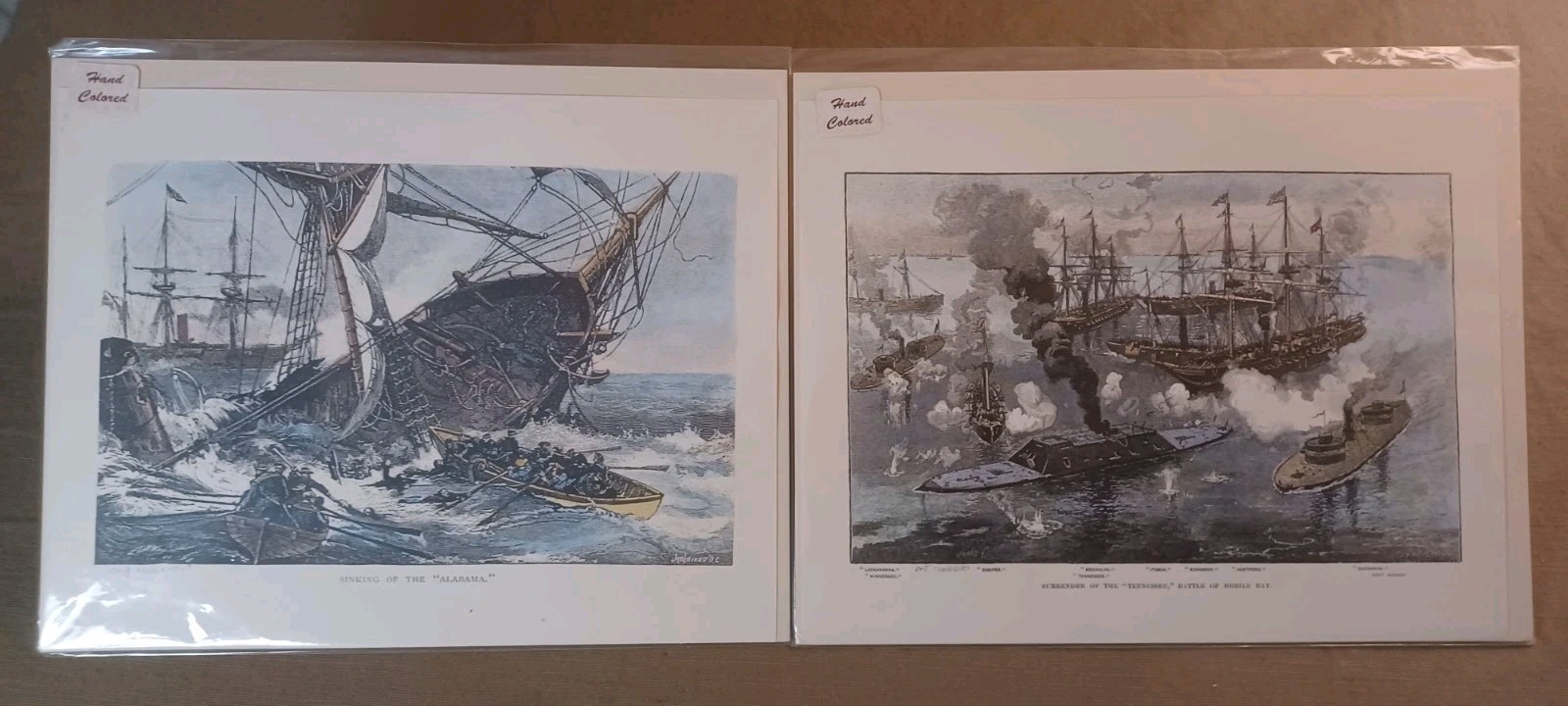Hand Colored Engravings American Civil War Naval Prints