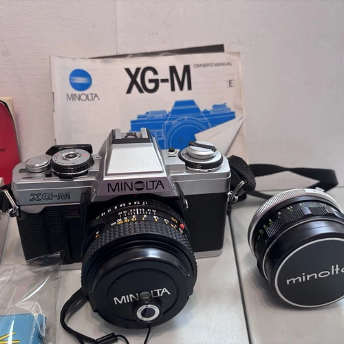 Minolta XG-M 35mm SLR Film Camera + 50mm f/1.7 Prime Lens ~Film Tested + More