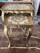 Ensemble tables d'appoint vintage MCM italien florentin Hollywood régence glam nidification dorée