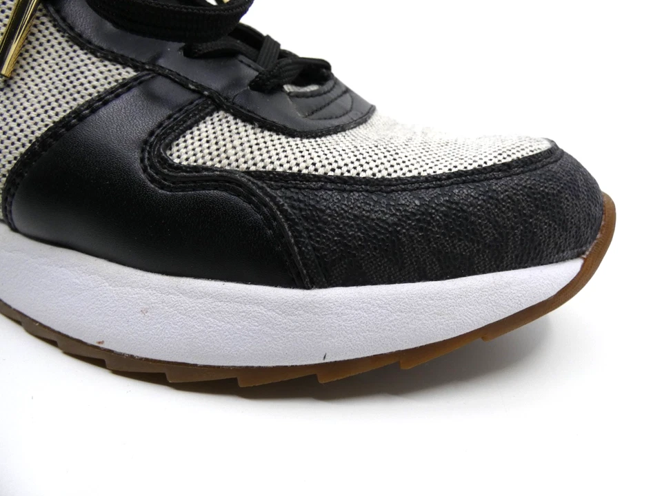 Michael Kors Women's Black/Gold/Brown Monogram Trainer Designer Sneakers Sz 9 M - Image 2 of 4