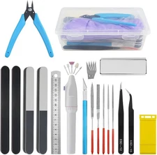 28 PCS Modeler Basic Tools Craft Set, Plastic Box Hobby Model Assemble Building