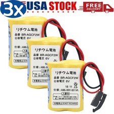   3X BR-AGCF2W 6V PLC Battery For FANUC A98L-0031-0011 CNC Machine with Plug
