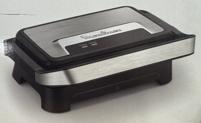 Moulinex Inicio Compact elektrischer Kontaktgrill / Schwarz und Silber / Paninis