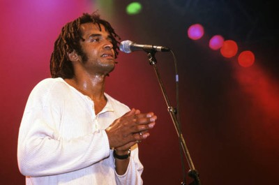 Yannick Noah in concert in January 1999 in Switzerland Old Photo