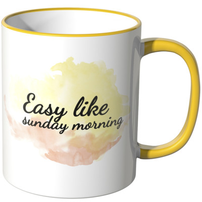 WANDKINGS Tasse, Spruch ''Easy like Sunday morning'' versch. Farben Geschenk