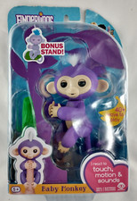 WowWee Fingerlings Mia Purple Baby Monkey Interactive with Stand New