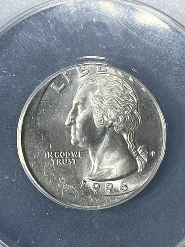 1996 P 25 CENTS MINT ERROR STRUCK 20% OFF CENTER ANACS MS 64 MS64 - Picture 4 of 5