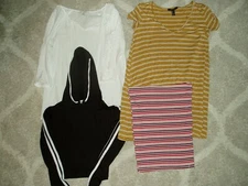 Women's / Junior's, Lot of 4, "BRANDNAME SHORT SLEEVE SHIRTS & DRESS" Size Small