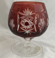 NWT! AJKA MARSALA 4-3/8" CASED CUT TO CLEAR RUBY RED  BRANDY SNIFTER -- QUANTITY