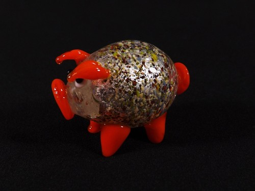 El Mejor Par de Colección VENECIANOS Miniatura Animales En Vidrio CANTO PÁJARO Y CERDO - Imagen 7 de 12