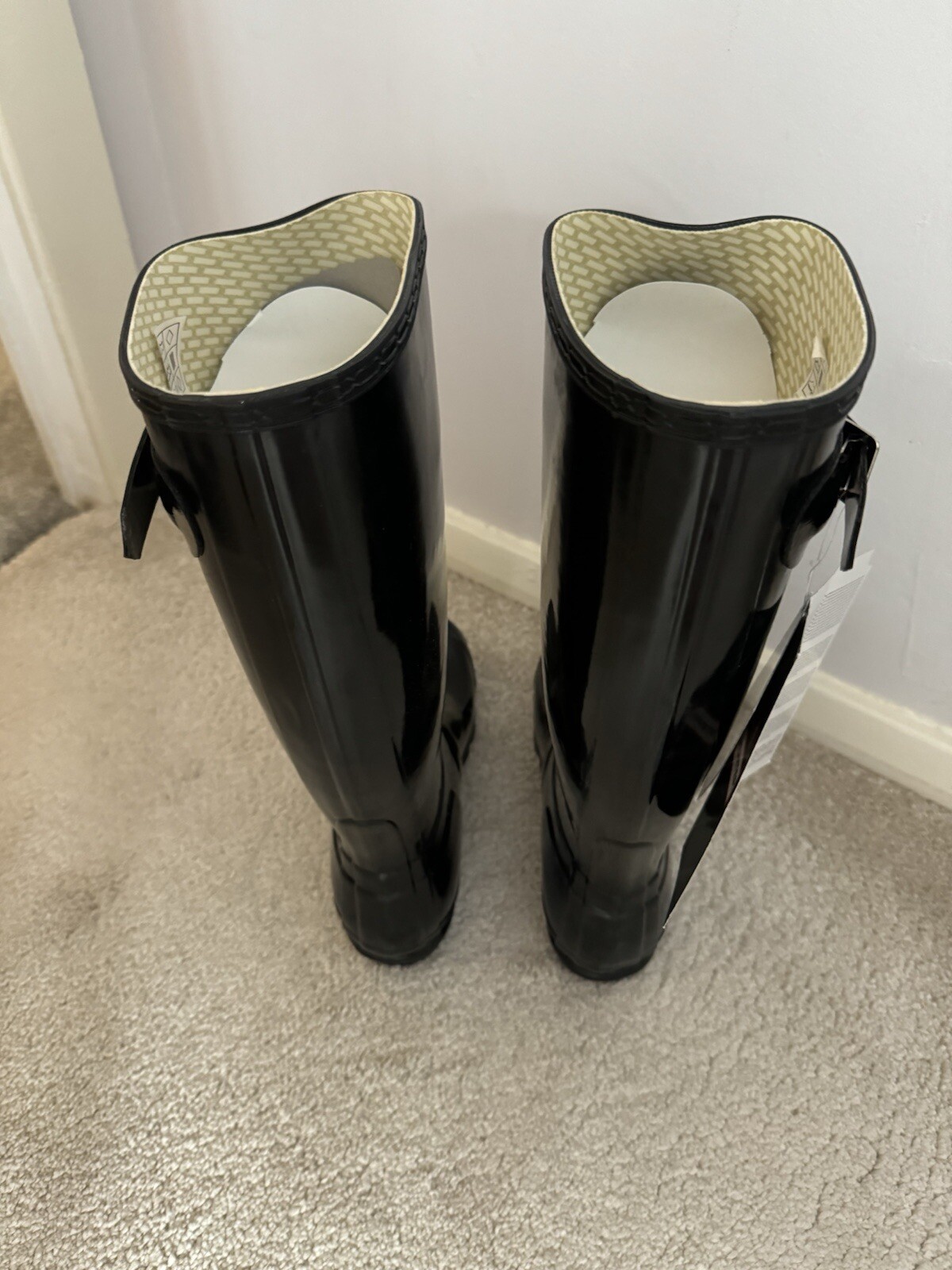 HUNTER ORIGINAL WELLINGTON BOOT TALL GLOSS BLACK WOMENS  SIZE 5 RRP £135 image 4