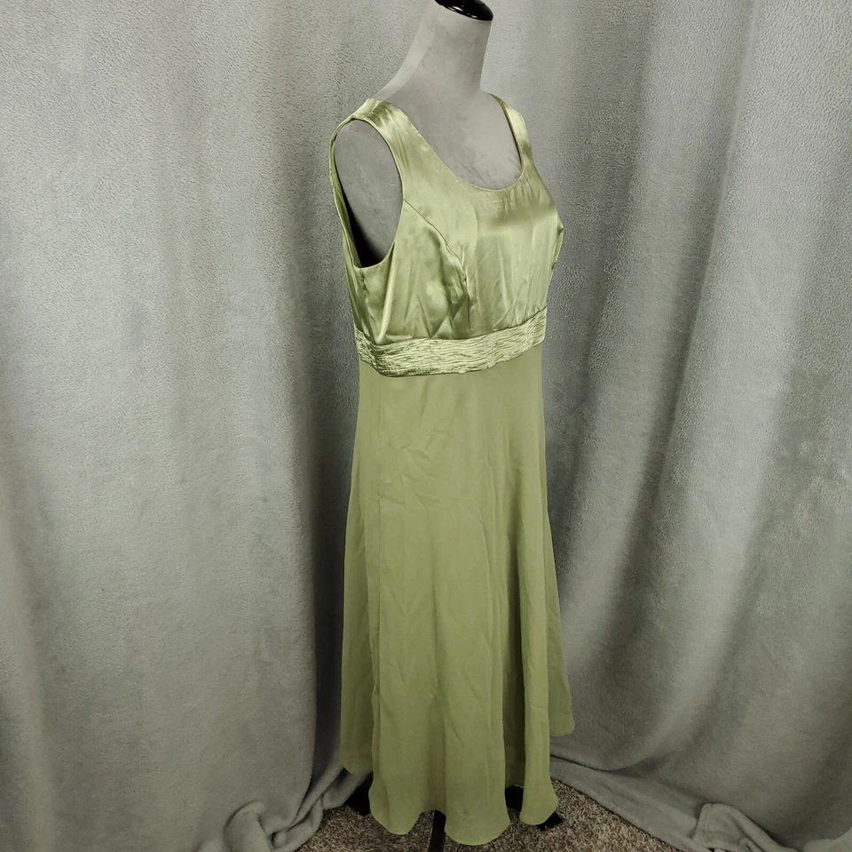 Vestido Le Bos para mujer 12 verde cóctel ropa de noche chifón brillante Foto 2 de 4