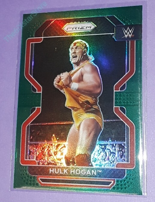 2022 Panini Prizm WWE Hulk Hogan Card #195 Green Prizm Refractor SP Wrestling