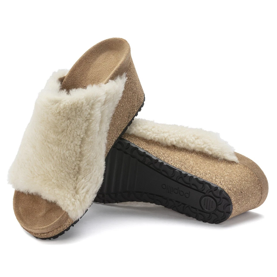 Birkenstock Papillio Namica Teddy Shearling Eggshell Sandals US6 EU37 1023713 - Image 2 of 4