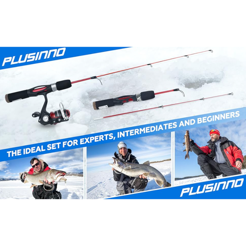 2 Piece 28" Spinning Ice Fishing Rod Medium Power Fishing Rod and Reel Combo - Picture 8 of 10