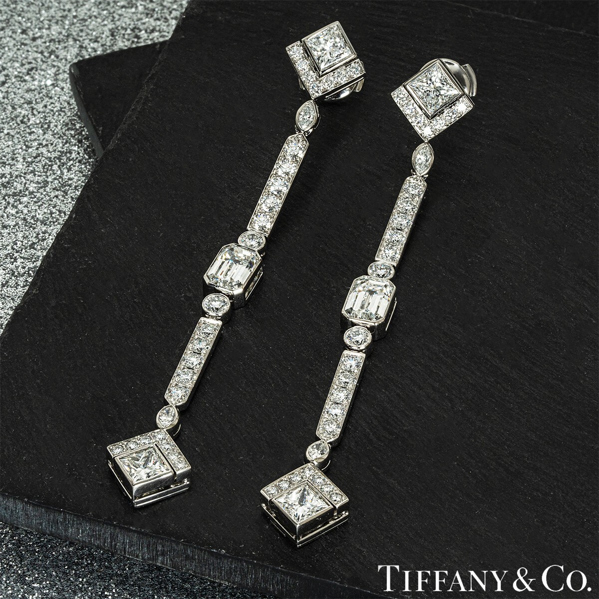 Tiffany & Co. Platinum Diamond Drop Earrings 3.75 TCW  RRP: £65,400 image 6