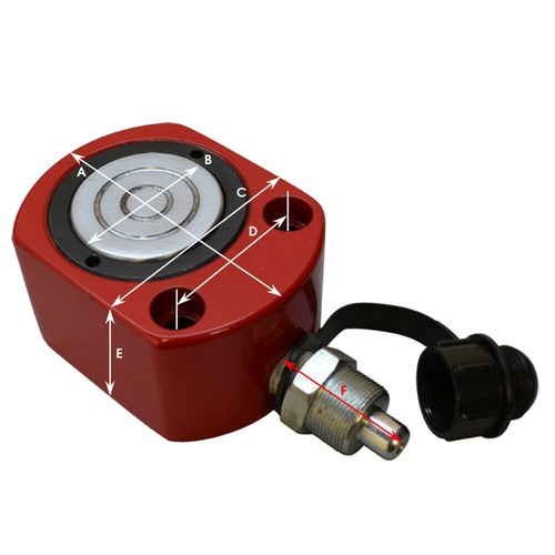 50 Ton LOW HEIGHT Profile Hydraulic Cylinder Jack Ram Lifting 16mm Stroke - Picture 2 of 5
