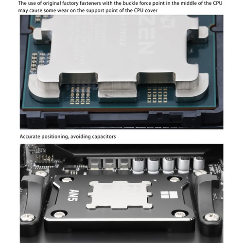 Aluminum Alloy Bracket CPU Bending Corrector Frame for AMD-ASF AM5 CPU Frame Kit - Photo 3/9