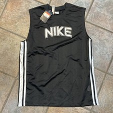 New-Vintage 90s Nike Sleeveless Jersey Shirt Black Mens Sports Gym Retro Large