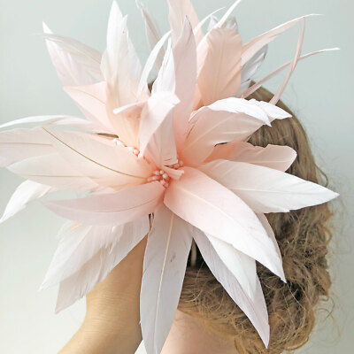 Perlen Gänsefeder Blumenhalterung Millinery Hut Fascinator Kopfschmuck 80 Farben