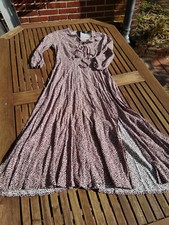 Reserved süßes Vintage 70er Maxi Kleid Empire Stil rosa schwarz Band  XS 34/36