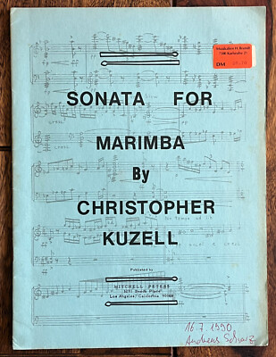 SONATA FOR MARIMBA   Marimba-Solo von Christopher Kuzell, Mitchell Peters